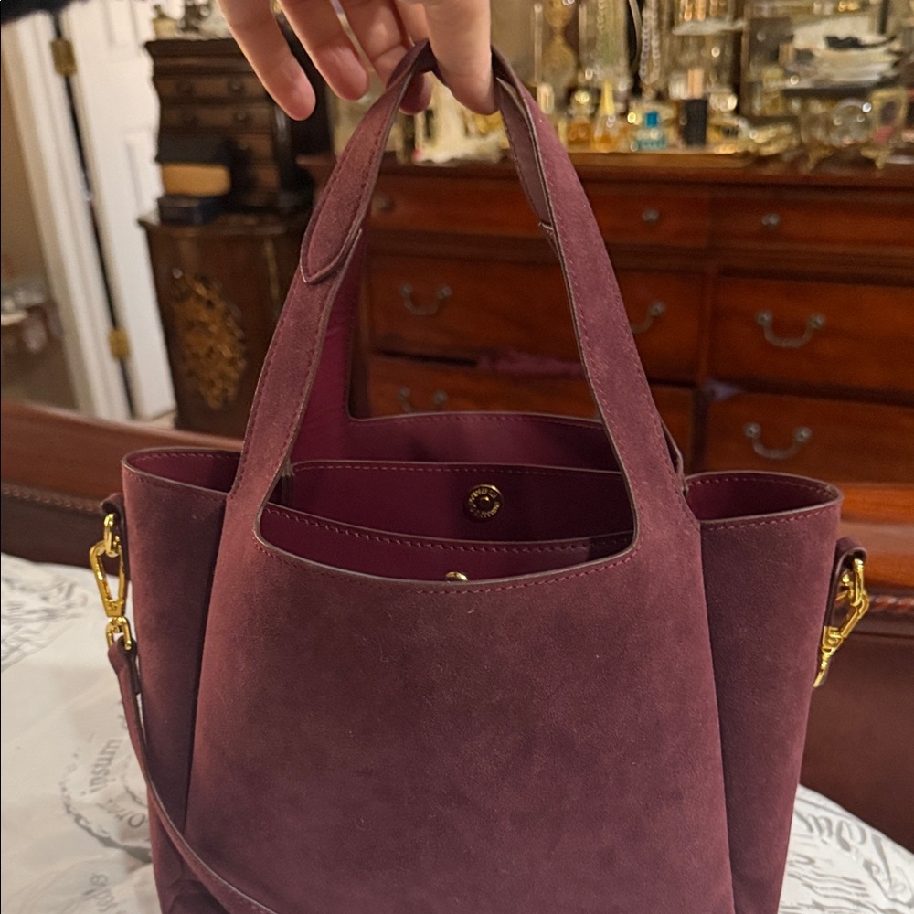 Elegant Purple Suede Handbag